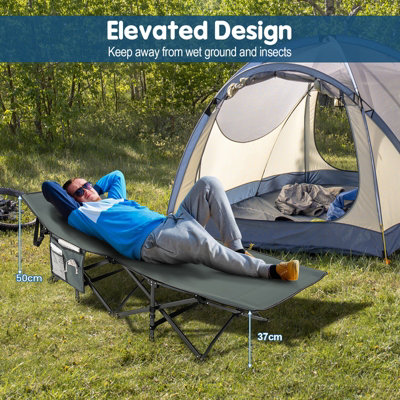 Costway 190 x 70 cm Folding Camping Cot Adults Portable Travel Sleeping Cot w/ Carry Bag - 5