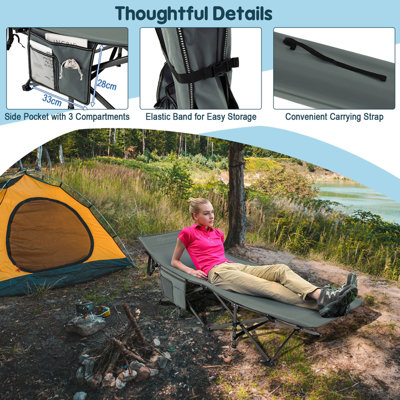 Costway 190 x 70 cm Folding Camping Cot Adults Portable Travel Sleeping Cot w/ Carry Bag - 9