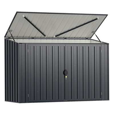 COSTWAY 193 x 86 CM Metal Outdoor Storage Shed All-Weather Garden