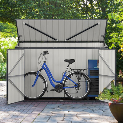 Shop COSTWAY 193 x 86 CM Metal Outdoor Storage Shed All