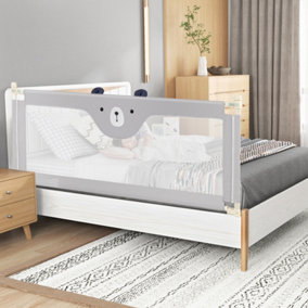 Costway 195CM Extra Long Baby Safety Bed Guardrail Toddler Bed Rail Double Child Lock