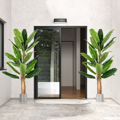 Costway 195cm Tall Artificial Banana Tree Indoor Greenery Potted Plant Home Living Room Office Decor - 3