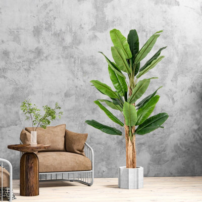 Costway 195cm Tall Artificial Banana Tree Indoor Greenery Potted Plant Home Living Room Office Decor - 4