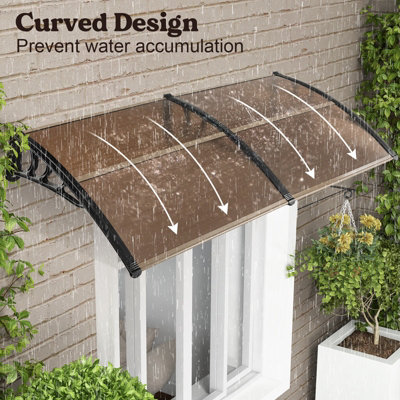 Costway 199 x 98 cm Window Door Awning Canopy Outdoor Front Door Patio Overhang Awning Protection - 6