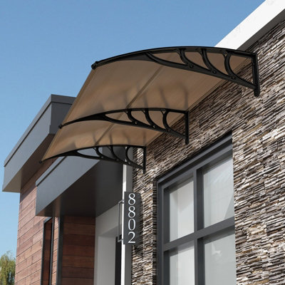 Costway 199 x 98 cm Window Door Awning Canopy Outdoor Front Door Patio Overhang Awning Protection - 9