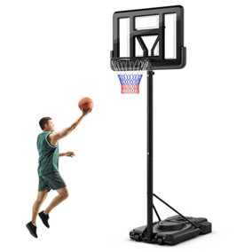 Costway 2.3-3M Height Adjustable Basketball Goal System Basketball Hoop Stand W/ Wheels