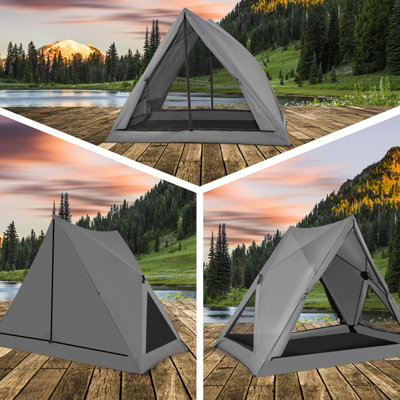 Costway 2 3 People Instant Pop up Camping Tent 360 One Way See Through Shelter Tent