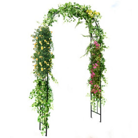 Costway 2.3M Garden Arch Heavy Duty Metal Roses Vines Climbing Plants Support Archway