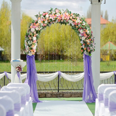 Costway 2.3M Garden Arch Heavy Duty Metal Roses Vines Climbing Plants Support Archway - 5