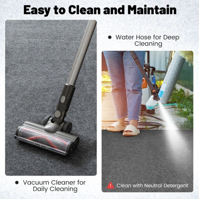 COSTWAY 2.5 x 2.2 m Large Garage Floor Mat Reusable Absorbent Oil Spill ...