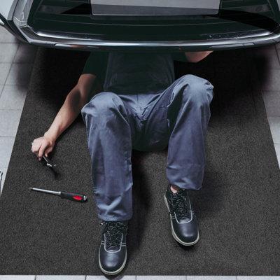 Sunsiou Garagevloermat voor olie met pvc-folie, 100 x 200 cm, dikte 2,7 mm, antislip garagemat, werkplaats, ondermotorfiets, werkbank