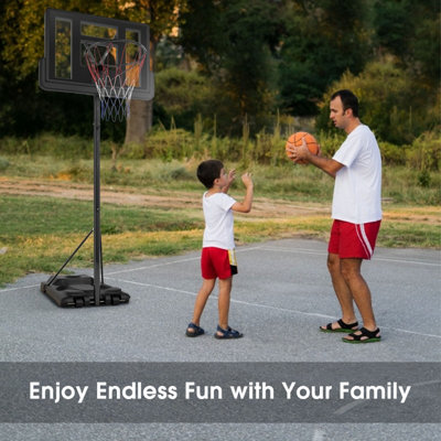 Costway 2.6M - 3CM Adjustable Height Portable Basketball Court Rim System - 5