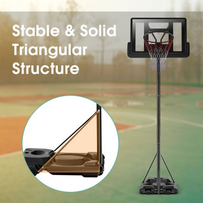 Costway 2.6M - 3CM Adjustable Height Portable Basketball Court Rim System - 6