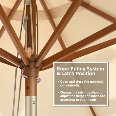 Costway 2.7M Outdoor Patio Umbrella Garden Parasol Sun Shade Market Umbrella w/ 8 Ribs - 9