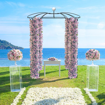Costway 2.9m Birdcage Shape Garden Arch Outdoor Arbor Pergola Pavilion Metal Arch Trellis - 4