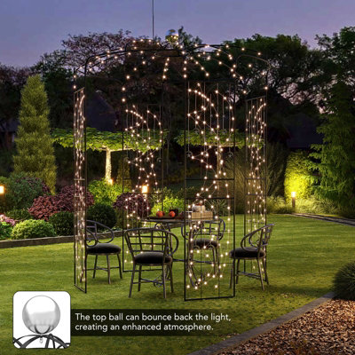 Costway 2.9m Birdcage Shape Garden Arch Outdoor Arbor Pergola Pavilion Metal Arch Trellis - 5