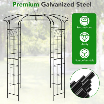 Costway 2.9m Birdcage Shape Garden Arch Outdoor Arbor Pergola Pavilion Metal Arch Trellis - 9