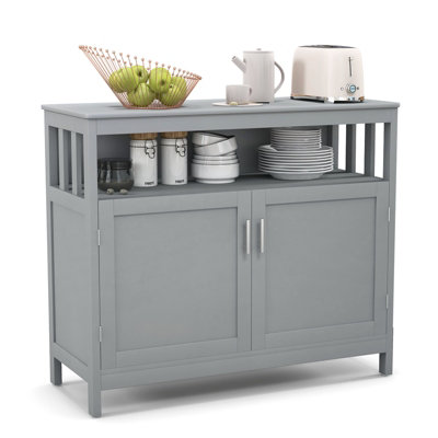 Costway 2-Door Buffet Sideboard Kitchen Storage Cabinet w/ 5-position Adjustable Shelf