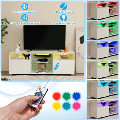 Mecor tv stand with deals led lights