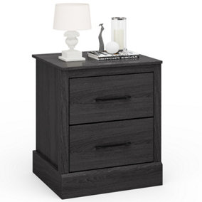 Costway 2 Drawer Nightstand Bedside Table Compact Sofa End Table with Storage Drawers