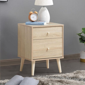 Costway 2-Drawer Nightstand Wooden Chest of Drawers Space-saving Beside Table End Table