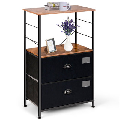 Costway 2-Drawer Storage Shelf Industrial Storage Cabinet Freestanding Vertical Dresser