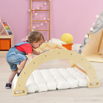 Costway 2-in-1 Arch Rocker Ladder Double-Sided Climbing Wooden W/ Soft Cushion - 8
