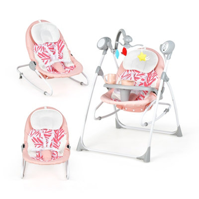 Costway 2-In-1 Baby Rocking Swing W/ Remote Control 3 toys & 5-gear