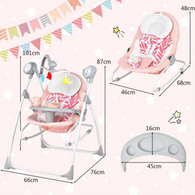 Costway 2-In-1 Baby Rocking Swing W/ Remote Control 3 toys & 5-gear