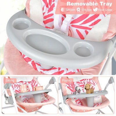 Costway 2-In-1 Baby Rocking Swing W/ Remote Control 3 toys & 5-gear - 7