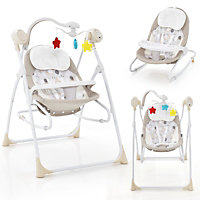 Costway 2-in-1 Baby Swing Electric Toddler Bouncer with 5 Swing Speed 3 Timer and Music