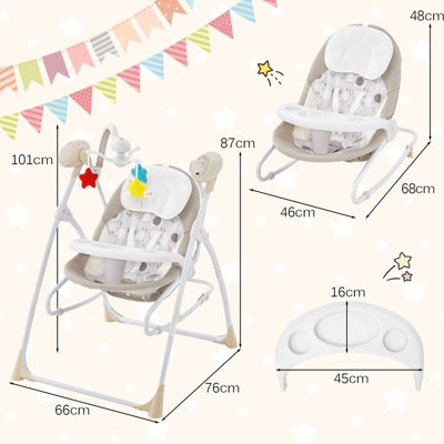 Costway 2-in-1 Baby Swing Electric Toddler Bouncer with 5 Swing Speed 3 Timer and Music