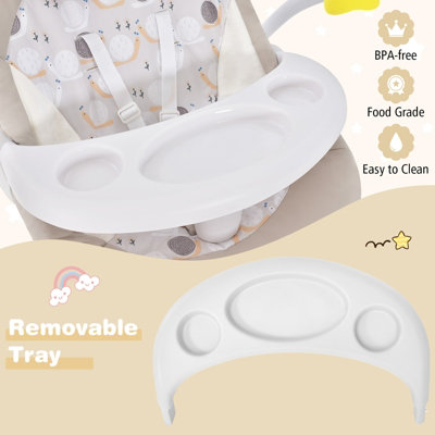 Costway 2-in-1 Baby Swing Electric Toddler Bouncer with 5 Swing Speed 3 Timer and Music - 8