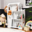 Costway 2-in-1 Bedroom Wooden Dollhouse Bookcase 3-Tier Kids Cottage Bookshelf