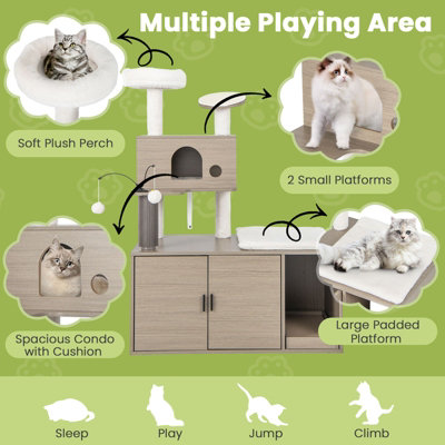 Litter box outlet cat tree combo