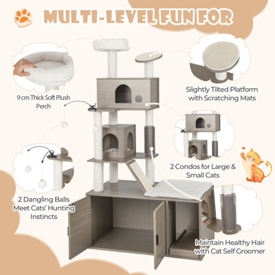 Multi level shop cat litter box