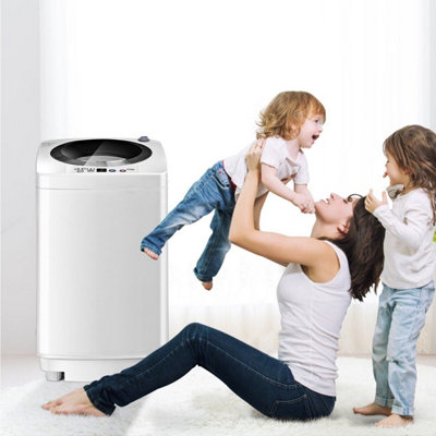 COSTWAY 2 in 1 Compact Washing Machine Full-Automatic Washer/ Spinner 3 ...