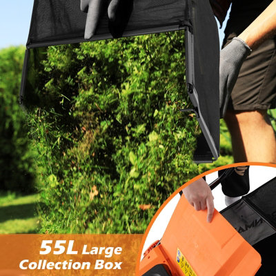 COSTWAY 2-in-1 Electric Dethatcher & Scarifier Folding Walk-Behind Weeder w/ 55 L Collection Bag - 5