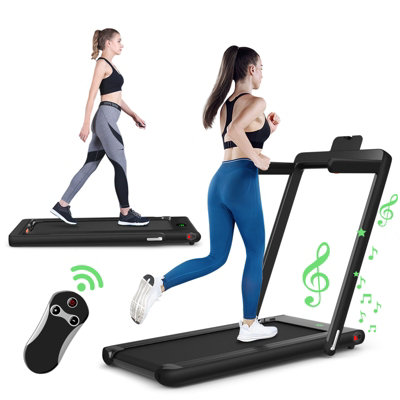 Costway 2 in 1 Folding Treadmill 0.75HP Portable Walking Jogging