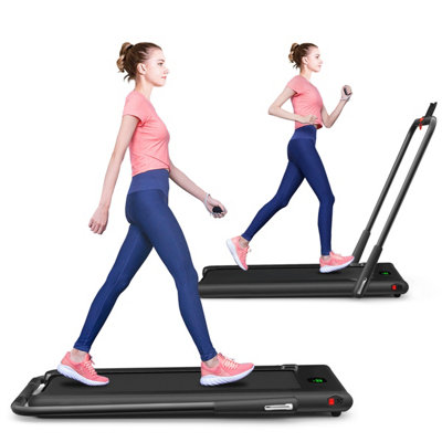 Costway 2 in 1 Folding Treadmill 0.75HP Under Desk Treadmill Portable ...