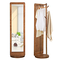 Costway 2-in-1 Freestanding Dressing Full Body Mirror Coat Rack with 360-Degree Rotating Base