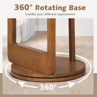 Costway 2-in-1 Freestanding Dressing Full Body Mirror Coat Rack with 360-Degree Rotating Base - 5