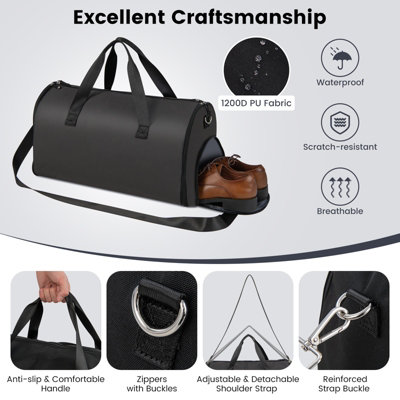 Costway 2-in-1 Hanging Suit Travel Bag Carry-on Garment Bag Convertible Duffel Bag - 7