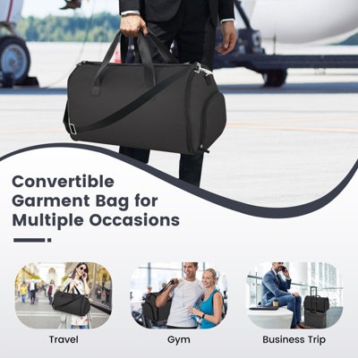 Costway 2-in-1 Hanging Suit Travel Bag Carry-on Garment Bag Convertible Duffel Bag - 5