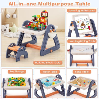 Convertible Kids Activity Table Set Toddler Easel with Erasable Whiteboard main image 0