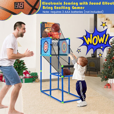 Costway 2-in-1 Kids Basketball Arcade Game Basketball & Sticky Balls Game Set Sport Toy - 4