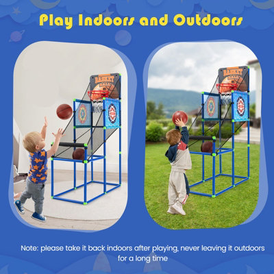Costway 2-in-1 Kids Basketball Arcade Game Basketball & Sticky Balls Game Set Sport Toy - 8