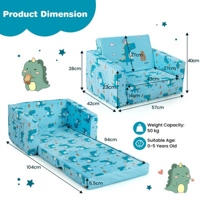 Children's folding couch bed best sale