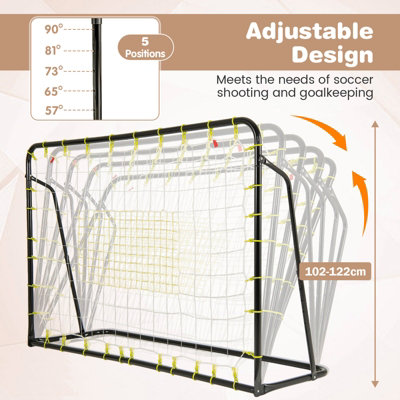 Costway 2-in-1 Kids Football Rebounder & Goal Angle-Adjustable Football ...