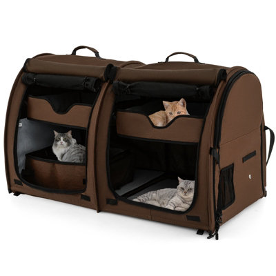 Curated visual reference: Costway 2 In 1 Pet Carrier Twin Compartment Pet Kennel Photo Inspiration
